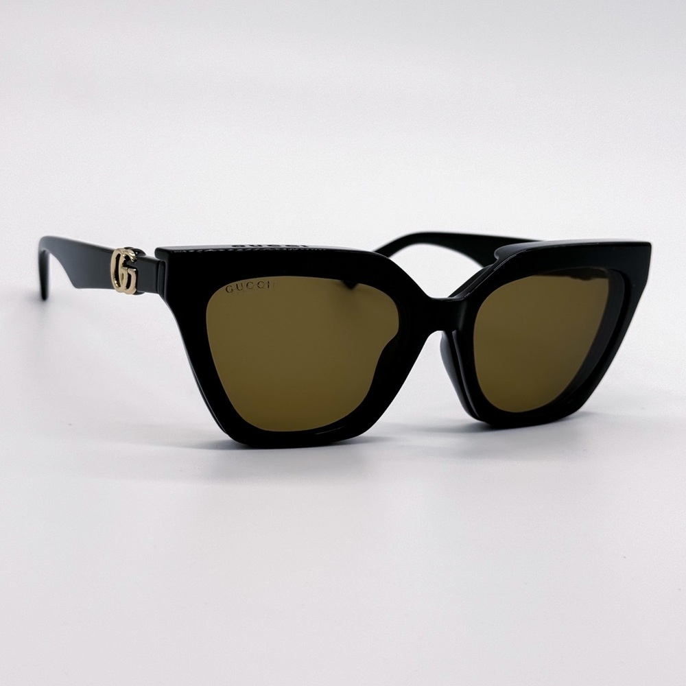 NEW GUCCI GG1542S 001 CAT EYE BLACK BROWN/CLEAR WOMEN SUNGLASSES GUCCI - Picture 10 of 16